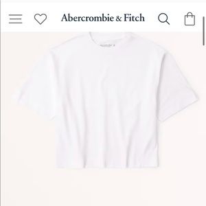 NWT 100% Cotton White Oversized and Cropped T-Shirt from Abercrombie & Fitch